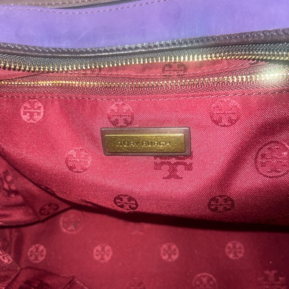 TORY BURCH suede and leather satchel handbag-LIKE NEW - Picture 2 of 7